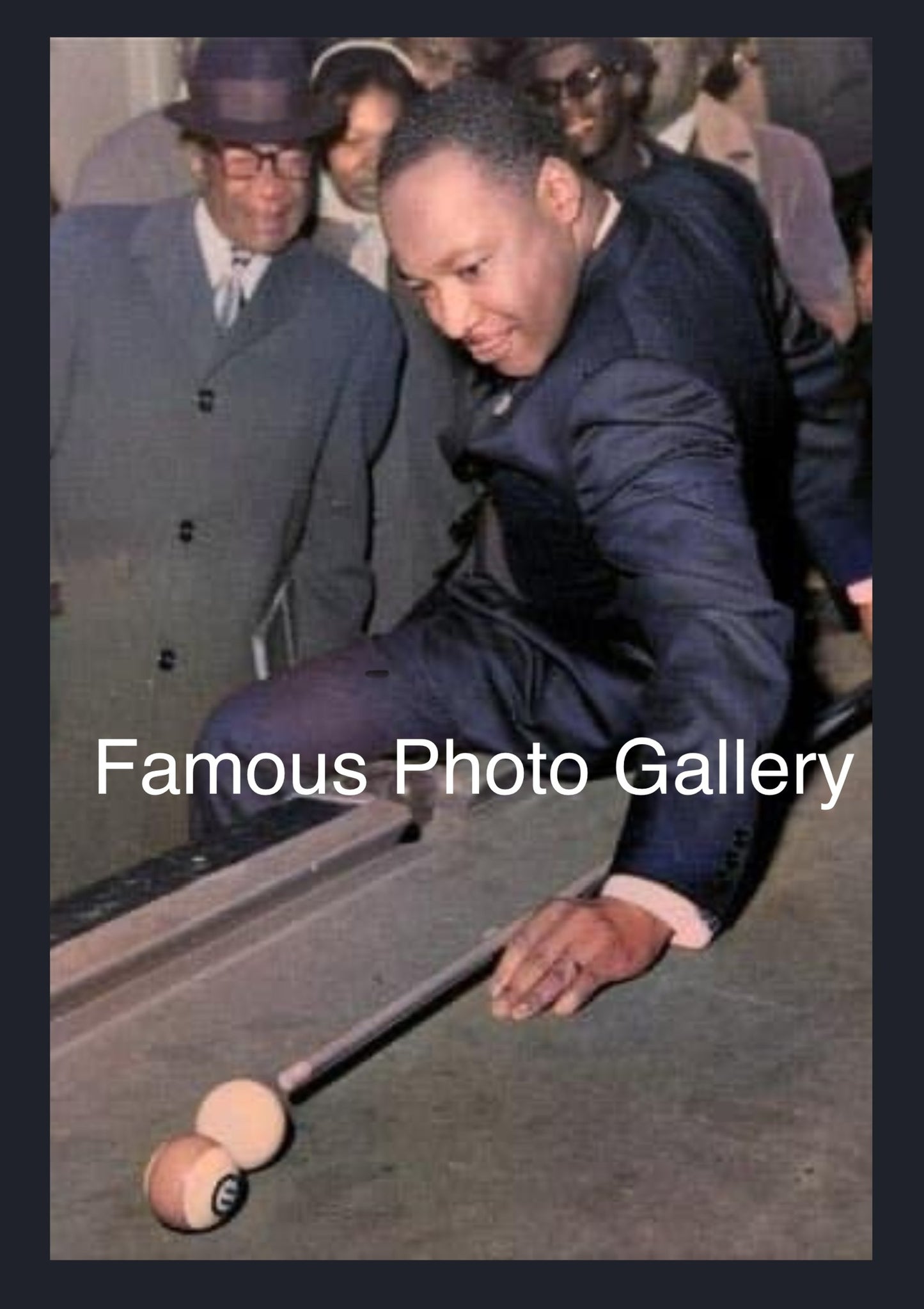 MLK Playing Pool 16x20 Picture/Frame