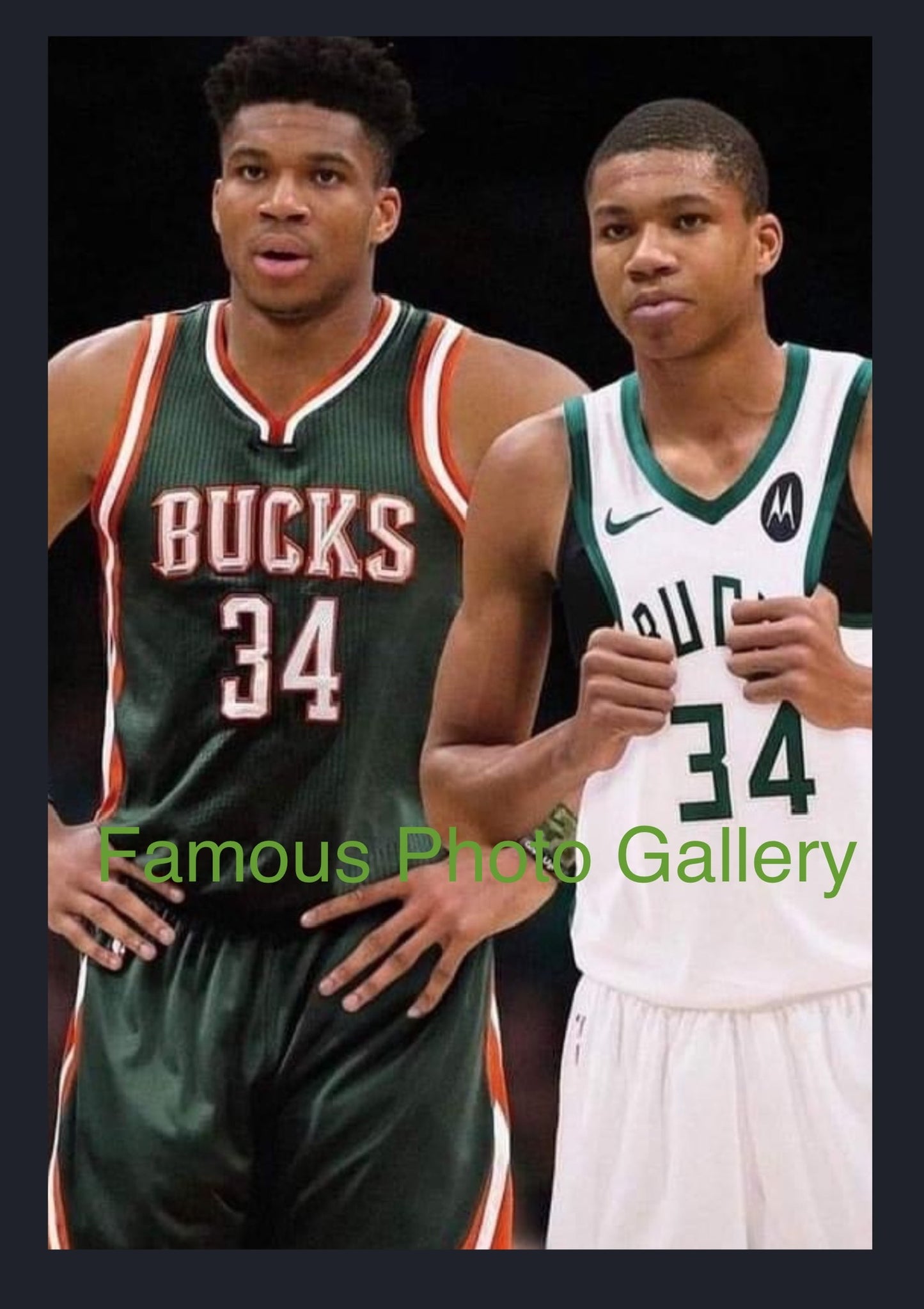 Giannis Antetokounmpo (Then & Now) 16x20 Picture/Frame